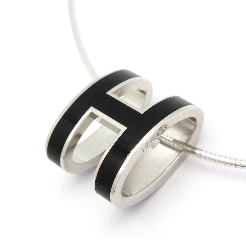 Hermès Pop H Necklace Silver Black Hardware